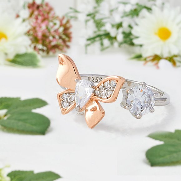 Butterfly Ring, 925 Sterling Silver Charmed Aroma Wanderlust Ring Collection - Picture 8 of 9